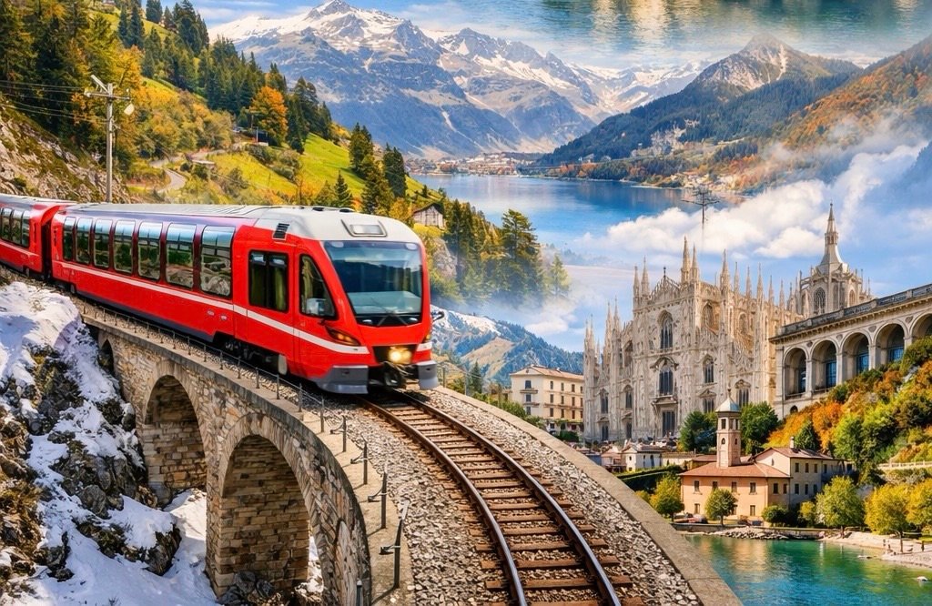 Grupo Itália & Suíça com trem Bernina